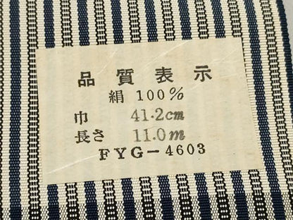 平和屋着物●男性　創業100年　毘龍織　安部吉　袴　反物　着尺　葉がくれ　縞　逸品　未使用　DABD8190zzz