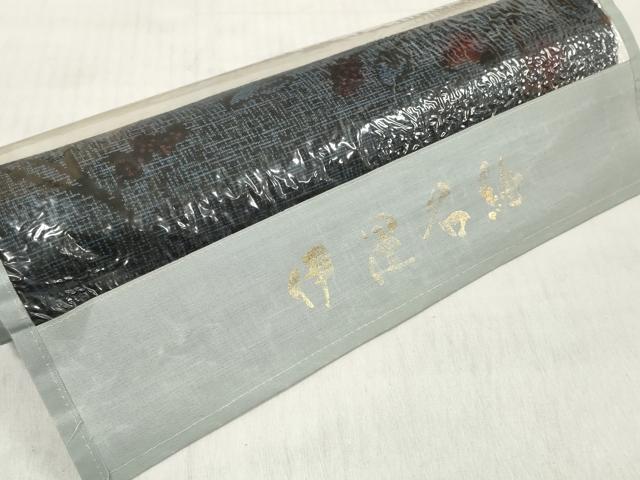 平和屋着物▼伊是名紬　反物　着尺　枝葉文　未使用　DABD8203zzz