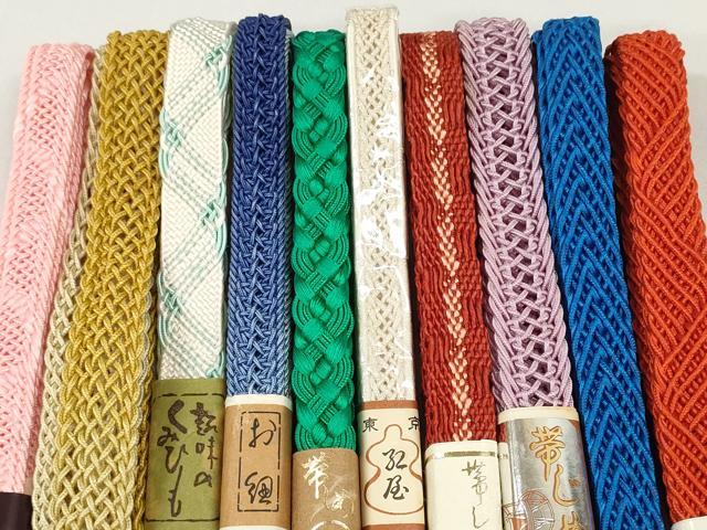 平和屋着物＊夏物　和装小物　帯締め10本セット　レース織　手組紐　組紐　さが美扱い　正絹　逸品　未使用　DABD8281zzz