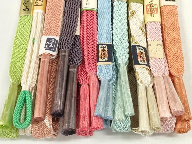 平和屋着物＊夏物　和装小物　帯締め10本セット　レース織　手組紐　組紐　金糸　正絹　逸品　未使用　DABD8282zzz