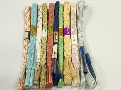 平和屋着物＊夏物　和装小物　帯締め10本セット　レース織　手描き　組紐　正絹　逸品　未使用　DABD8283zzz