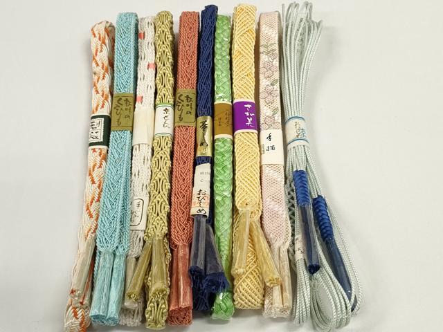 平和屋着物＊夏物　和装小物　帯締め10本セット　レース織　手描き　組紐　正絹　逸品　未使用　DABD8283zzz