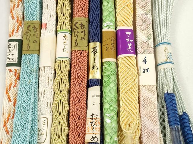 平和屋着物＊夏物　和装小物　帯締め10本セット　レース織　手描き　組紐　正絹　逸品　未使用　DABD8283zzz