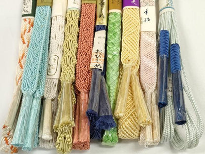 平和屋着物＊夏物　和装小物　帯締め10本セット　レース織　手描き　組紐　正絹　逸品　未使用　DABD8283zzz