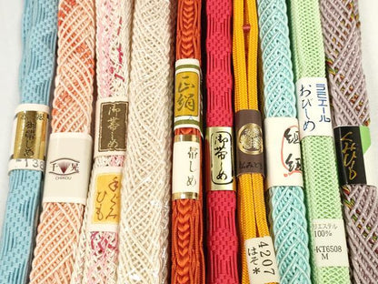 平和屋着物＊夏物　和装小物　帯締め10本セット　レース織　手組紐　組紐　逸品　未使用　DABD8284zzz
