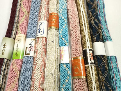 平和屋着物＊夏物　和装小物　帯締め10本セット　レース織　手組紐　組紐　金糸　正絹　逸品　未使用　DABD8285zzz