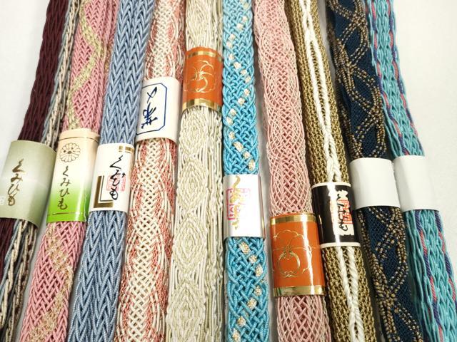 平和屋着物＊夏物　和装小物　帯締め10本セット　レース織　手組紐　組紐　金糸　正絹　逸品　未使用　DABD8285zzz