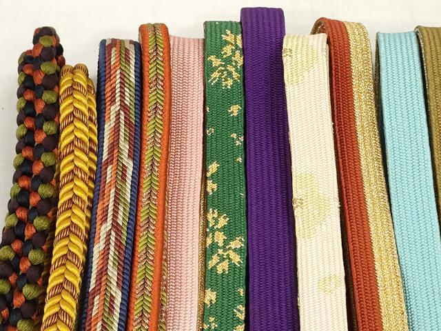 平和屋着物●和装小物　帯締め20本セット　手組　刺繍　高麗組　笹浪組　観世組　冠組　金糸　逸品　DABD8300zzz