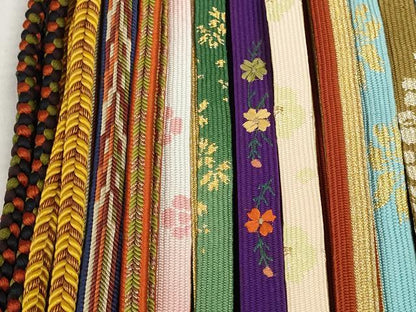 平和屋着物●和装小物　帯締め20本セット　手組　刺繍　高麗組　笹浪組　観世組　冠組　金糸　逸品　DABD8300zzz