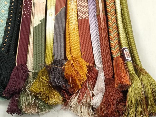 平和屋着物●和装小物　帯締め20本セット　高麗組　笹浪組　亀甲組　御岳組　観世組　金糸　逸品　DABD8306zzz