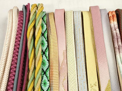 平和屋着物●和装小物　帯締め20本セット　あわじ玉　小田巻　高麗組　笹浪組　唐組　鴨川組　金糸　長尺あり　逸品　DABD8320zzz