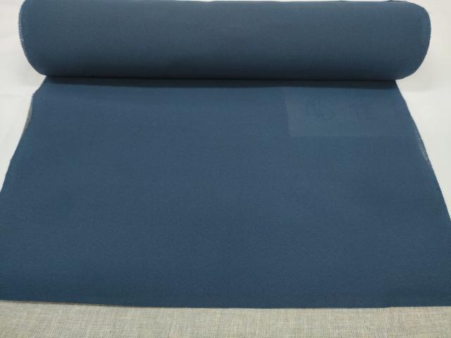 平和屋着物＊夏物　お召　男性　反物　着尺　風隆　紺色　川幡織物謹製　逸品　未使用　DABD8334zzz