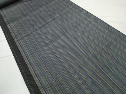 平和屋着物●本場縞大島紬　反物　着尺　間道　証紙付き　逸品　未使用　DABD8339zzz
