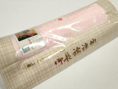 平和屋着物▼長襦袢　反物　着尺　麻の葉地紋　花散らし　東レシルック　洗える着物　未使用　DABD8345zzz