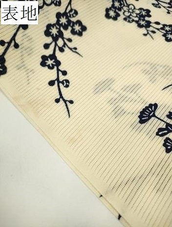 平和屋着物＊夏物　浴衣　反物　着尺　綿絽　藍　花籠文　綿　逸品　未使用　DABD8368zzz