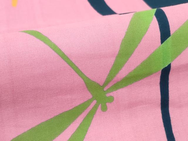 平和屋着物＊夏物　竺仙鑑製　浴衣　反物　着尺　蜻蛉　トンボ　証紙付き　綿　逸品　未使用　DABD8379zzz