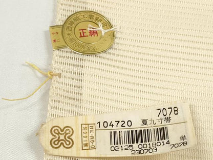 平和屋着物＊夏物　西陣　絽綴れ　名古屋帯　帯反物　花丸文　桔梗　杜若　金糸　証紙付き　逸品　未使用　DABD8421zzz