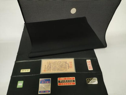 平和屋着物＊夏物　黒紋付　黒反物　着尺　絽　草木染　甲州黒　逸品　未使用　DABD8425zzz