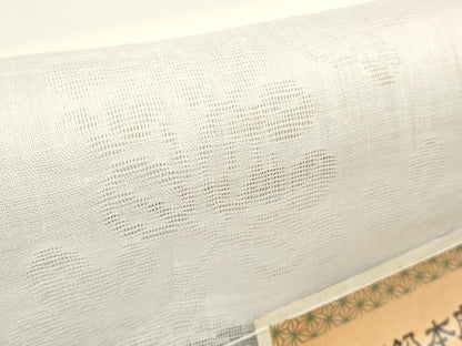 平和屋着物＊夏物　長襦袢　反物　着尺　立波萩紋紗　生成り色　麻　逸品　未使用　DABD8430zzz