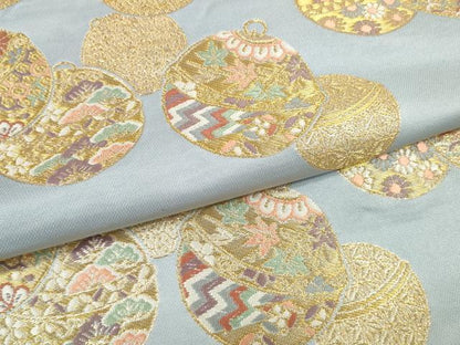 平和屋着物●名古屋帯　帯反物　鈴花文　金糸　逸品　未使用　DABD8457zzz