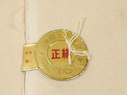 平和屋着物●西陣　よこくに謹製　名古屋帯　帯反物　椿　金糸　引箔　証紙付き　逸品　未使用　DABD8470zzz