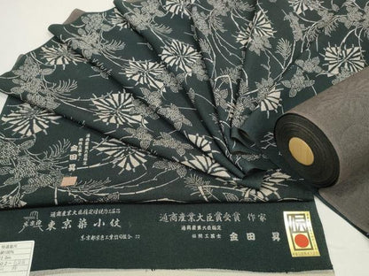 平和屋着物●東京染伝統工芸士　金田昇 　小紋　反物　着尺　松皮菱　紫陽花 アジサイ　逸品　未使用　DABD8484zzz