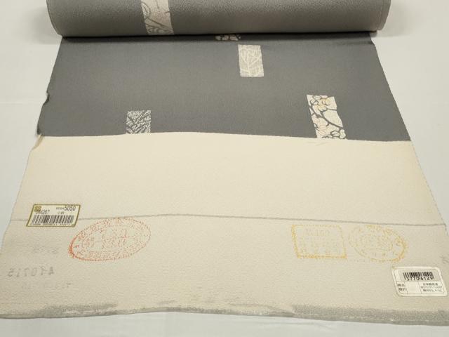 平和屋着物●小紋　反物　着尺　短冊　桜　萩　逸品　未使用　DABD8491zzz