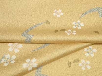 平和屋着物●小紋　反物　着尺　舞桜文　金彩　逸品　未使用　DABD8493zzz