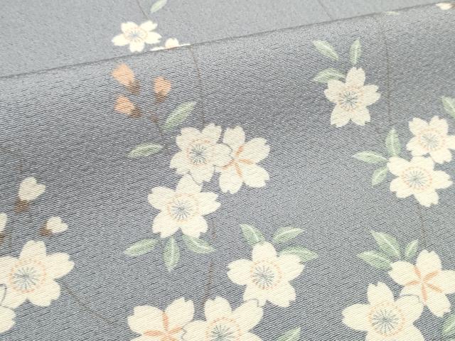 平和屋着物●小紋　反物　着尺　枝桜　逸品　未使用　DABD8495zzz