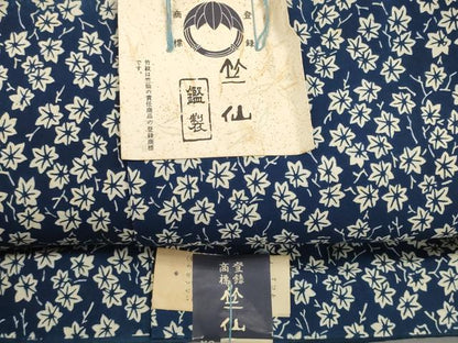 平和屋着物＊夏物　竺仙鑑製　浴衣　反物　着尺　楓尽くし　証紙付き　綿　逸品　未使用　DABD8502zzz