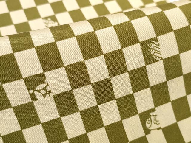 平和屋着物●長襦袢　反物　着尺　京たより　市松宝尽くし　逸品　未使用　DABD8540zzz