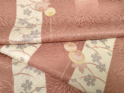 平和屋着物●長襦袢　反物　着尺　彩めぐり　短冊芝桜文　万寿菊　逸品　未使用　DABD8541zzz