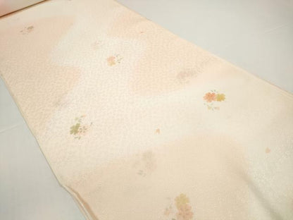 平和屋着物●長襦袢　反物　着尺　舞花文　暈し染め　小松ちりめん　逸品　未使用　DABD8543zzz