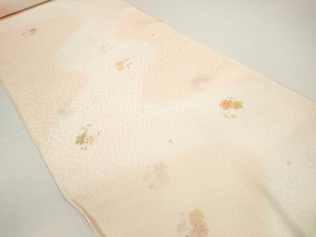 平和屋着物●長襦袢　反物　着尺　舞花文　暈し染め　小松ちりめん　逸品　未使用　DABD8543zzz