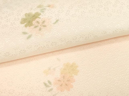 平和屋着物●長襦袢　反物　着尺　舞花文　暈し染め　小松ちりめん　逸品　未使用　DABD8543zzz