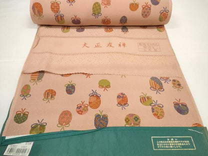平和屋着物●長襦袢　反物　着尺　大正友禅　仕覆文　丹後ちりめん　逸品　未使用　DABD8544zzz