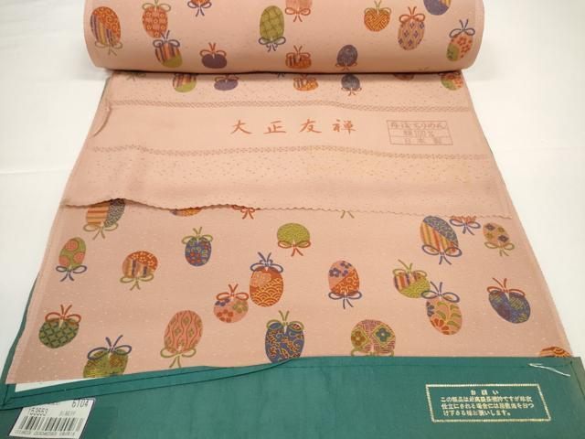平和屋着物●長襦袢　反物　着尺　大正友禅　仕覆文　丹後ちりめん　逸品　未使用　DABD8544zzz