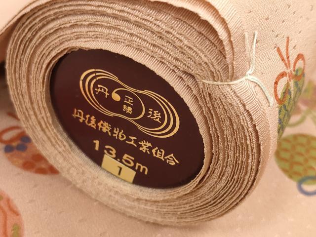 平和屋着物●長襦袢　反物　着尺　大正友禅　仕覆文　丹後ちりめん　逸品　未使用　DABD8544zzz