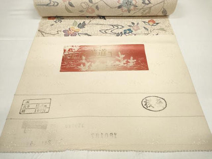 平和屋着物●小紋　反物　着尺　京洛美道　枝花文　逸品　未使用　DABD8550zzz