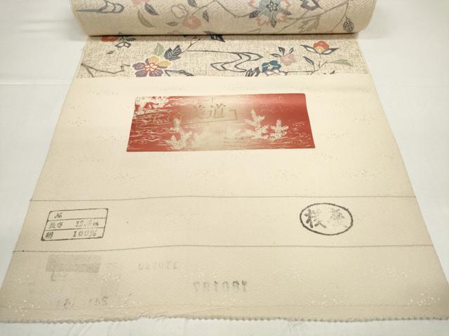 平和屋着物●小紋　反物　着尺　京洛美道　枝花文　逸品　未使用　DABD8550zzz