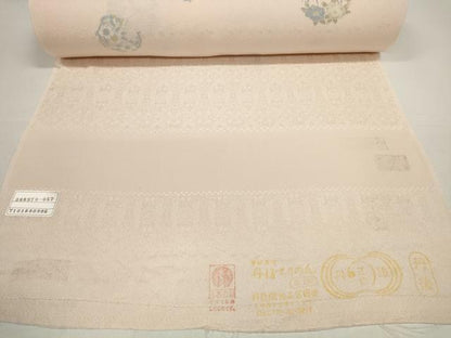 平和屋着物●小紋　反物　着尺　花丸文　丹後ちりめん　逸品　未使用　DABD8552zzz