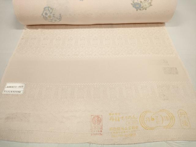 平和屋着物●小紋　反物　着尺　花丸文　丹後ちりめん　逸品　未使用　DABD8552zzz
