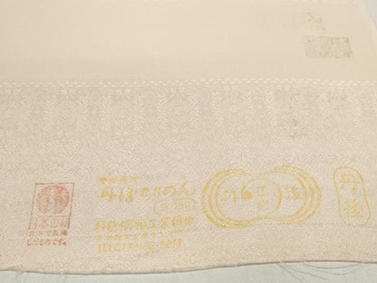 平和屋着物●小紋　反物　着尺　花丸文　丹後ちりめん　逸品　未使用　DABD8552zzz