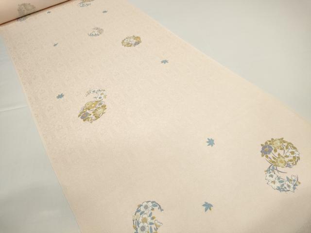 平和屋着物●小紋　反物　着尺　花丸文　丹後ちりめん　逸品　未使用　DABD8552zzz
