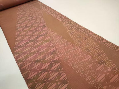 平和屋着物●小紋　反物　着尺　創作版画ろうけつ染め　吉祥花文　逸品　未使用　DABD8553zzz