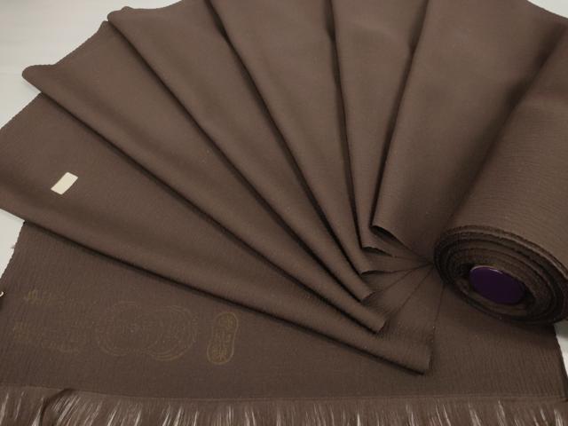 平和屋着物●色無地　反物　着尺　八掛付き　黒鳶色　逸品　未使用　DABD8561zzz