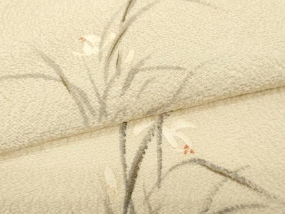 平和屋着物●染色作家　桐山紫香　手描き　付下げ　反物　着尺　八掛付き　露草　逸品　未使用　DABD8574zzz