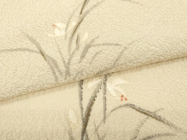 平和屋着物●染色作家　桐山紫香　手描き　付下げ　反物　着尺　八掛付き　露草　逸品　未使用　DABD8574zzz