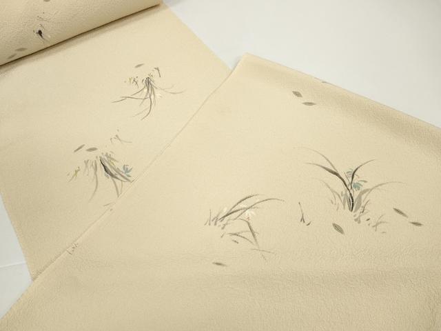 平和屋着物●染色作家　桐山紫香　手描き　付下げ　反物　着尺　八掛付き　露草　逸品　未使用　DABD8574zzz