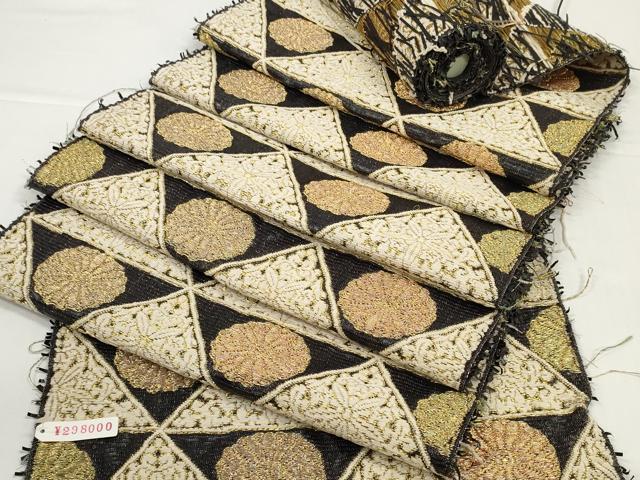 平和屋着物●六通柄袋帯　帯反物　夢咲く　金糸　上代29万　逸品　未使用　DABD8576zzz